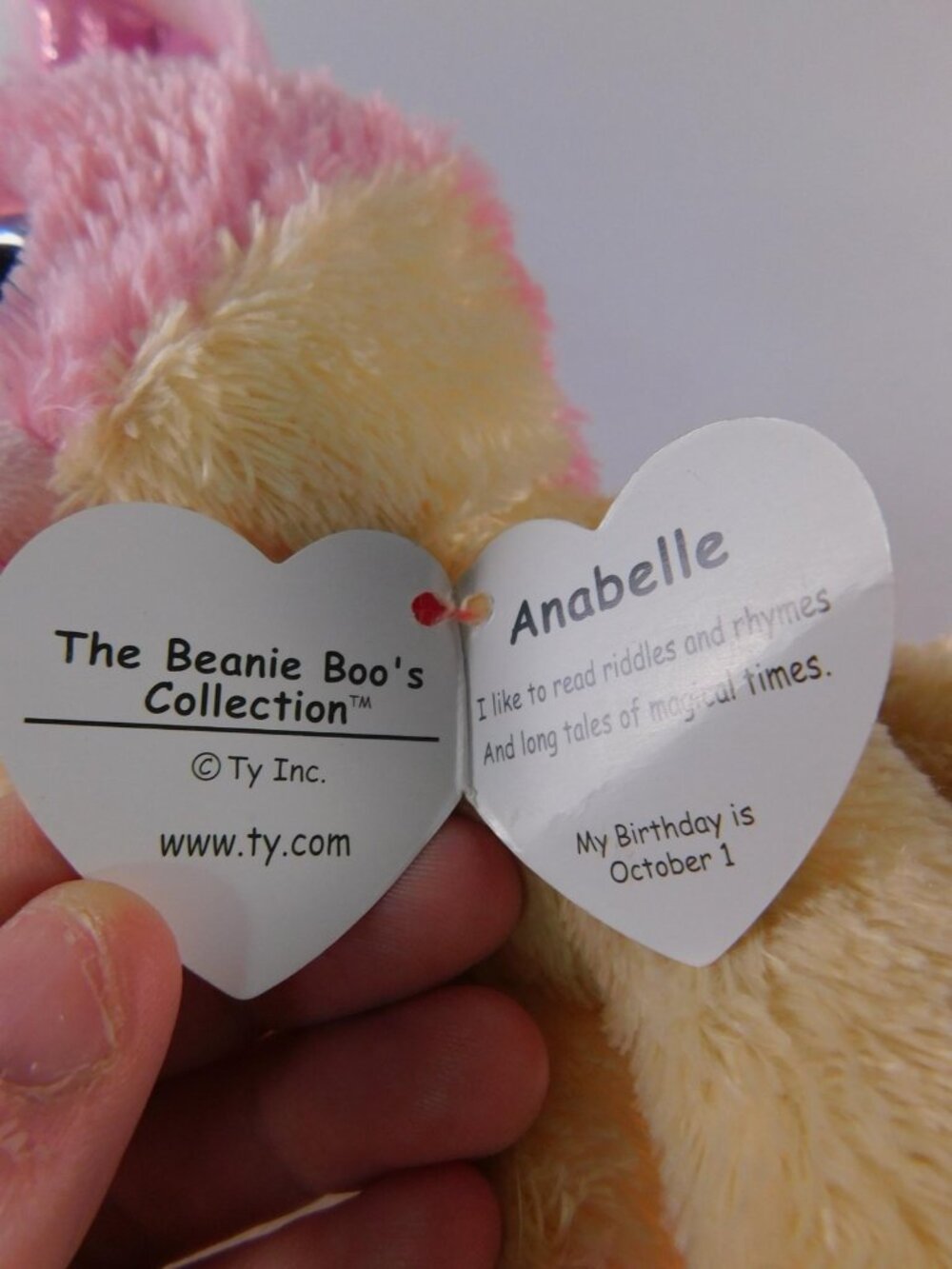 Ty Beanie Boos Anabelle Cat Plush Small Pink Yellow Multicolor 2020 Toy - Picture 6 of 10